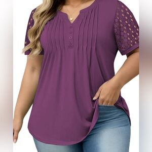 Women's Purple Short Sleeve Top
